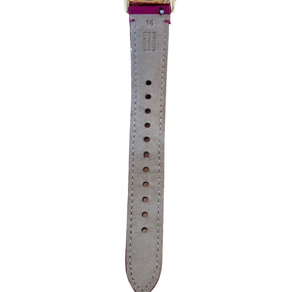 FOSSIL Prismatic Galaxy Three Hand Fuchsia Leather Band Raised Crystal Analog Wa - Picture 6 of 10